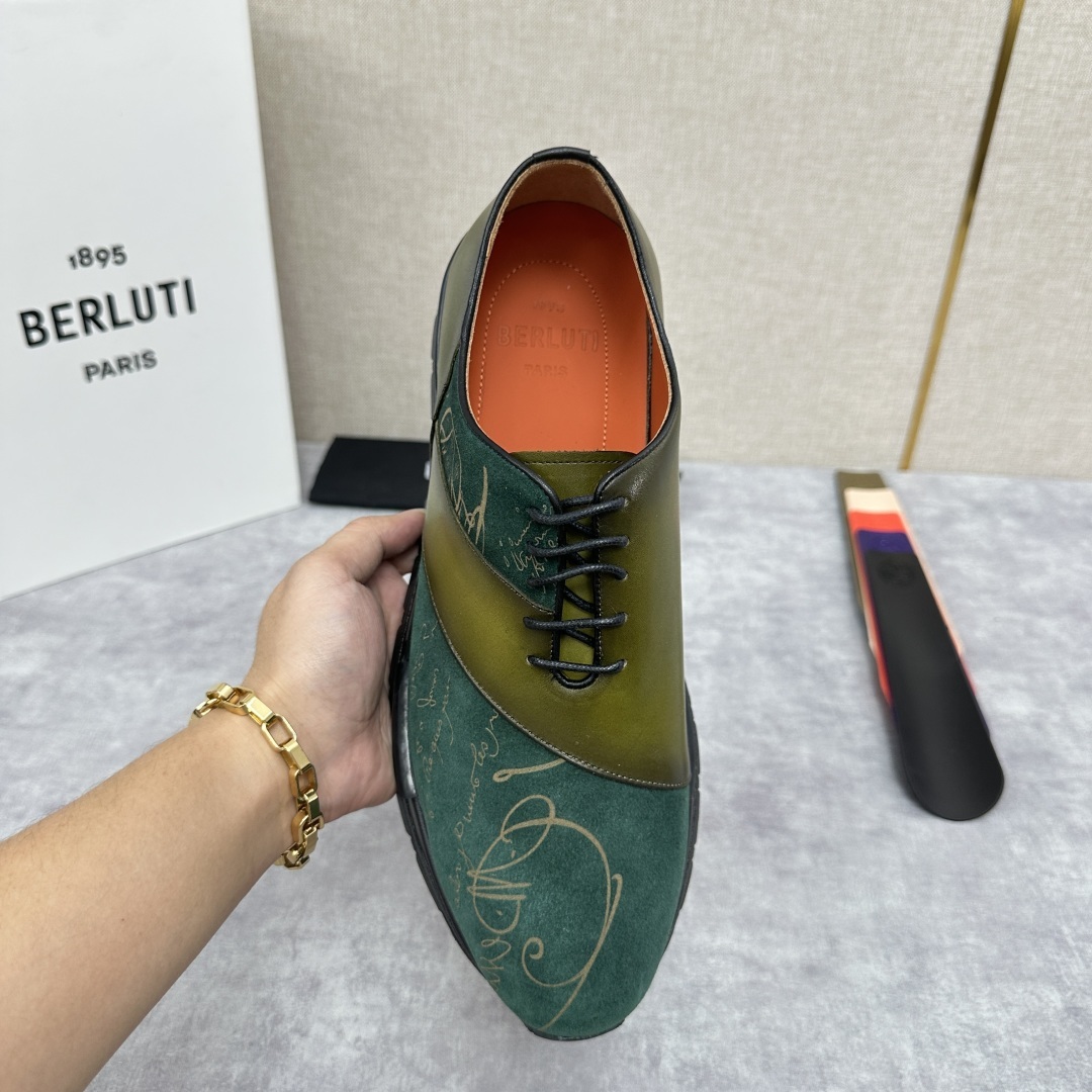 💋💍Berlut* 布鲁提定制版 升级版第四代私模大底 Fast Track皮革运动鞋 官方 13,5