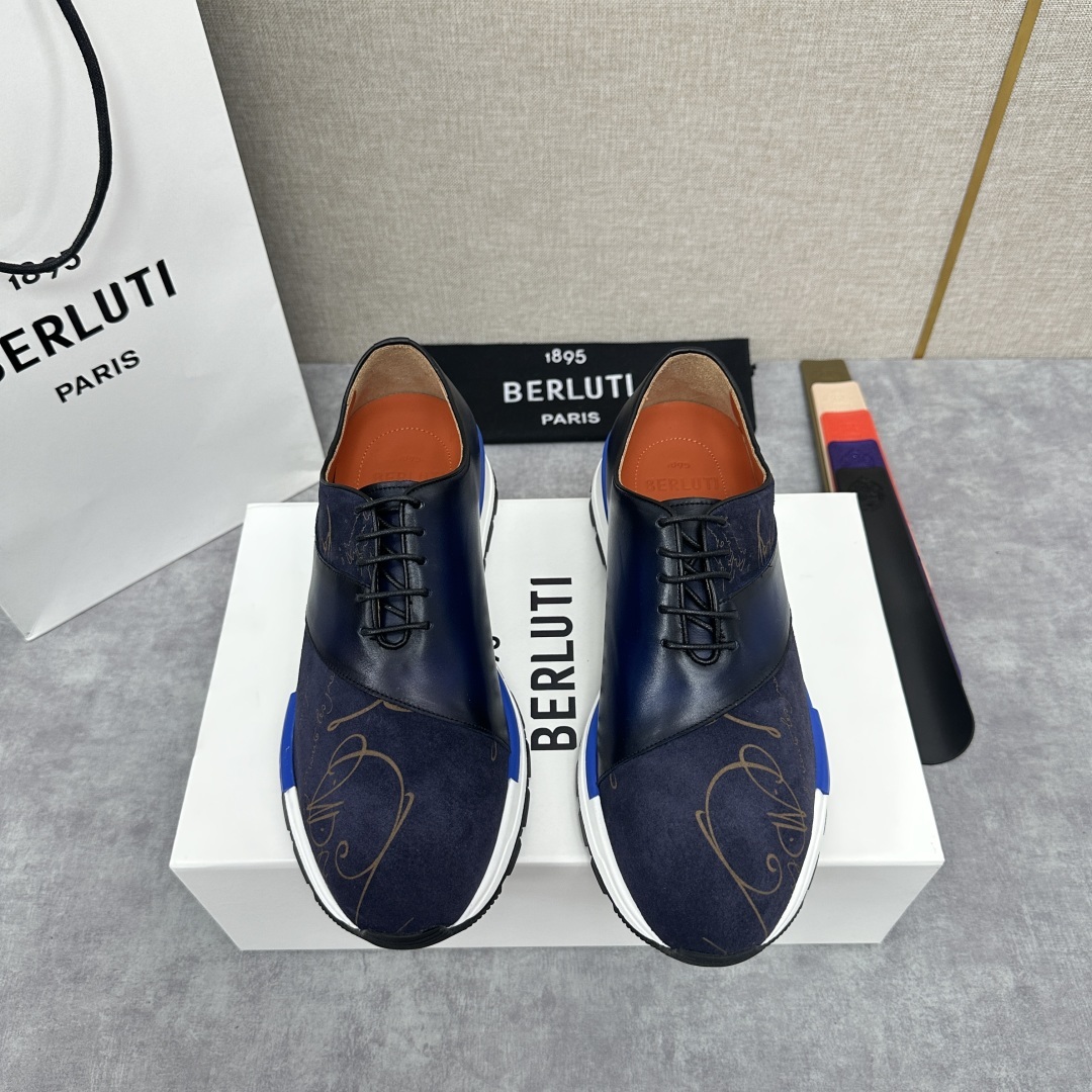 💋💍Berlut* 布鲁提定制版 升级版第四代私模大底 Fast Track皮革运动鞋 官方 13,5