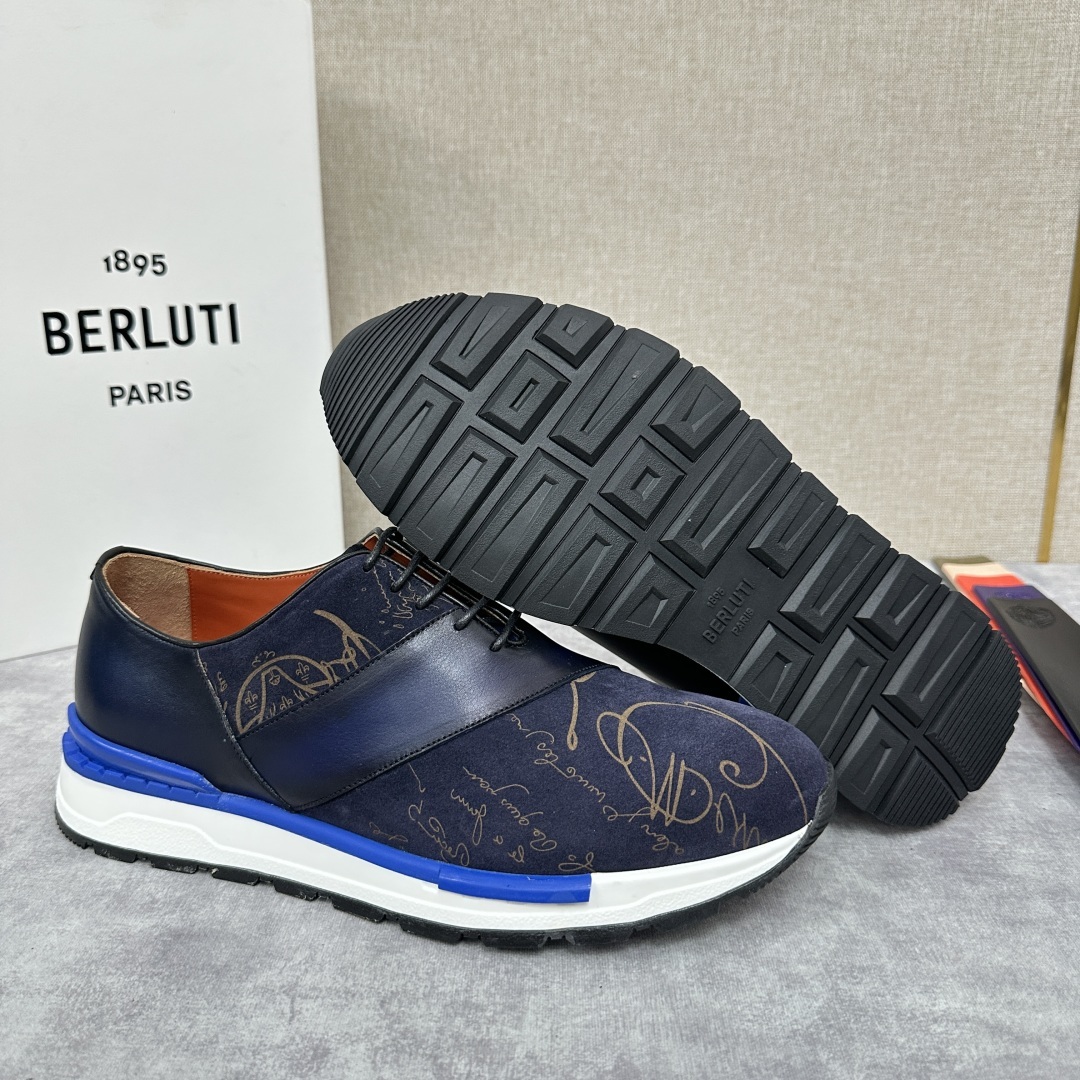 💋💍Berlut* 布鲁提定制版 升级版第四代私模大底 Fast Track皮革运动鞋 官方 13,5
