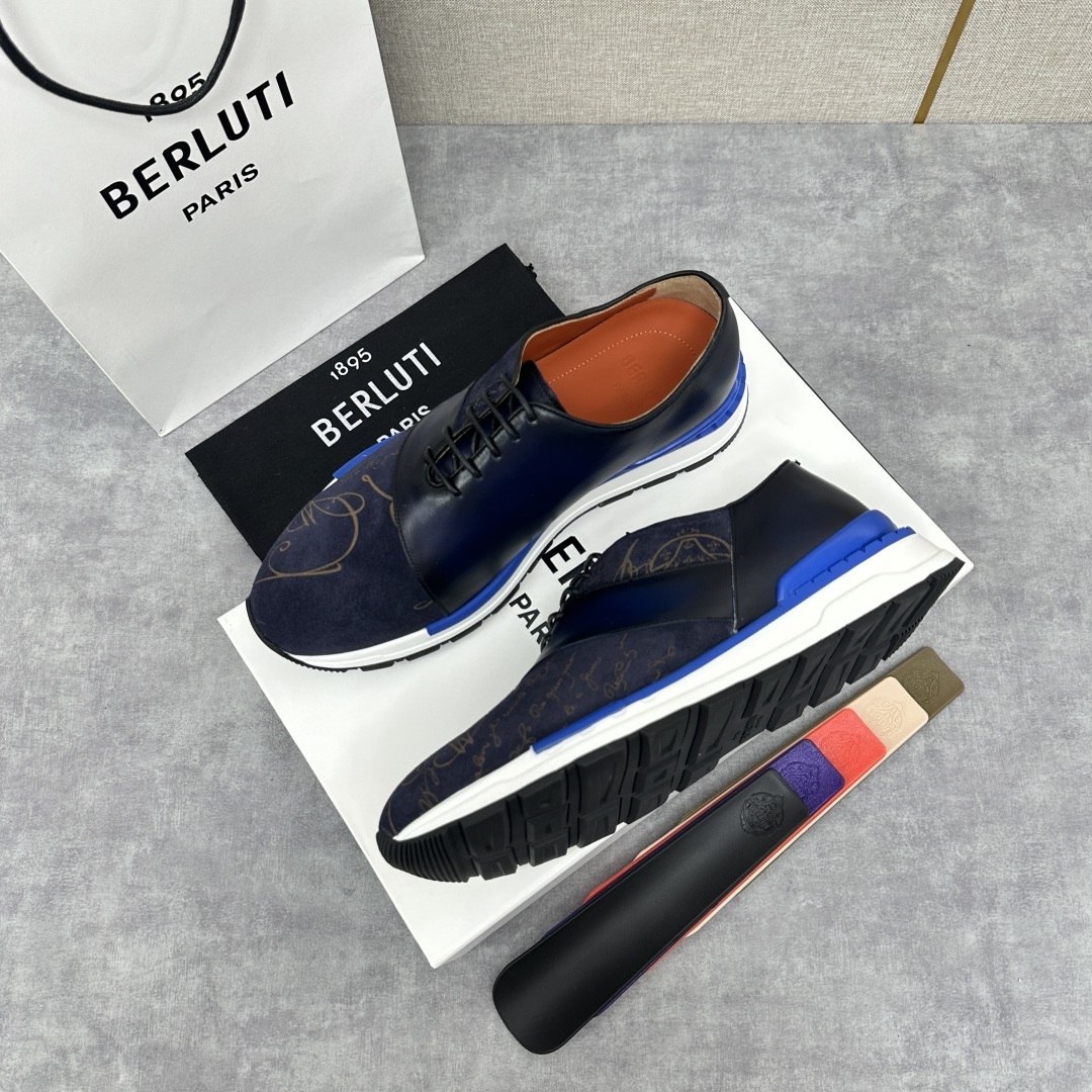 💋💍Berlut* 布鲁提定制版 升级版第四代私模大底 Fast Track皮革运动鞋 官方 13,5