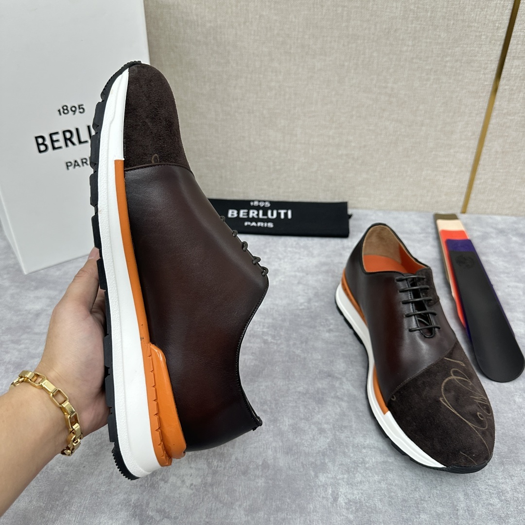 💋💍Berlut* 布鲁提定制版 升级版第四代私模大底 Fast Track皮革运动鞋 官方 13,5