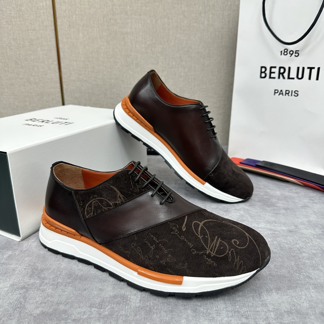 💋💍Berlut* 布鲁提定制版 升级版第四代私模大底 Fast Track皮革运动鞋 官方 13,5