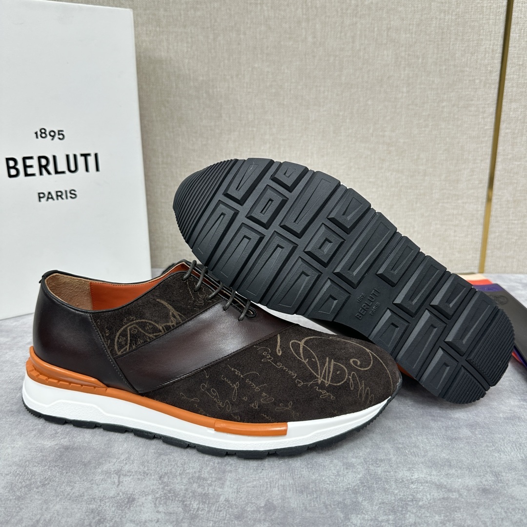 💋💍Berlut* 布鲁提定制版 升级版第四代私模大底 Fast Track皮革运动鞋 官方 13,5