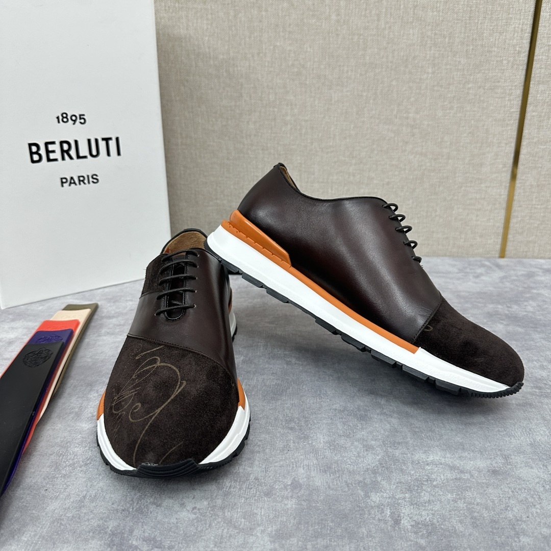 💋💍Berlut* 布鲁提定制版 升级版第四代私模大底 Fast Track皮革运动鞋 官方 13,5