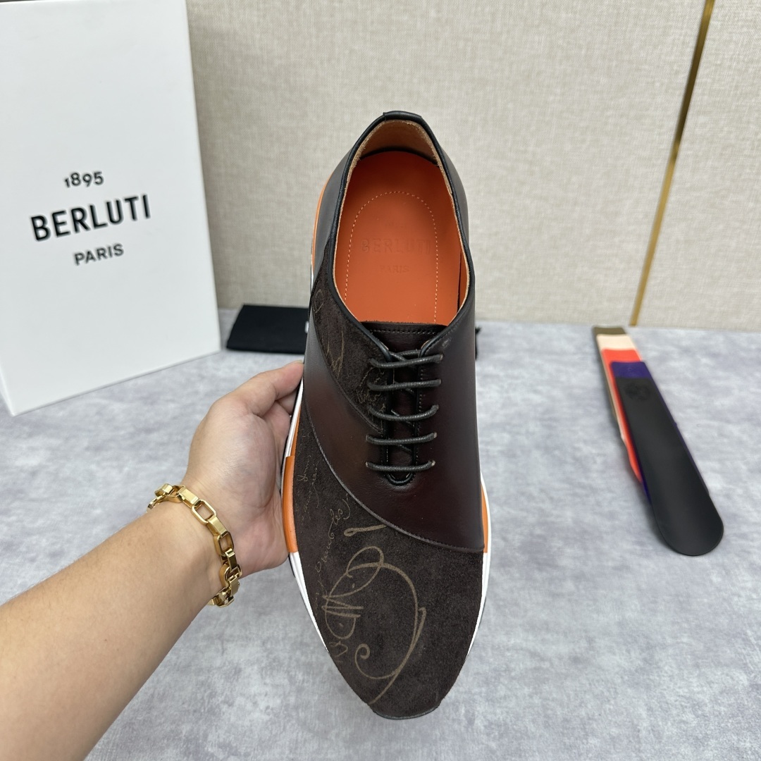 💋💍Berlut* 布鲁提定制版 升级版第四代私模大底 Fast Track皮革运动鞋 官方 13,5