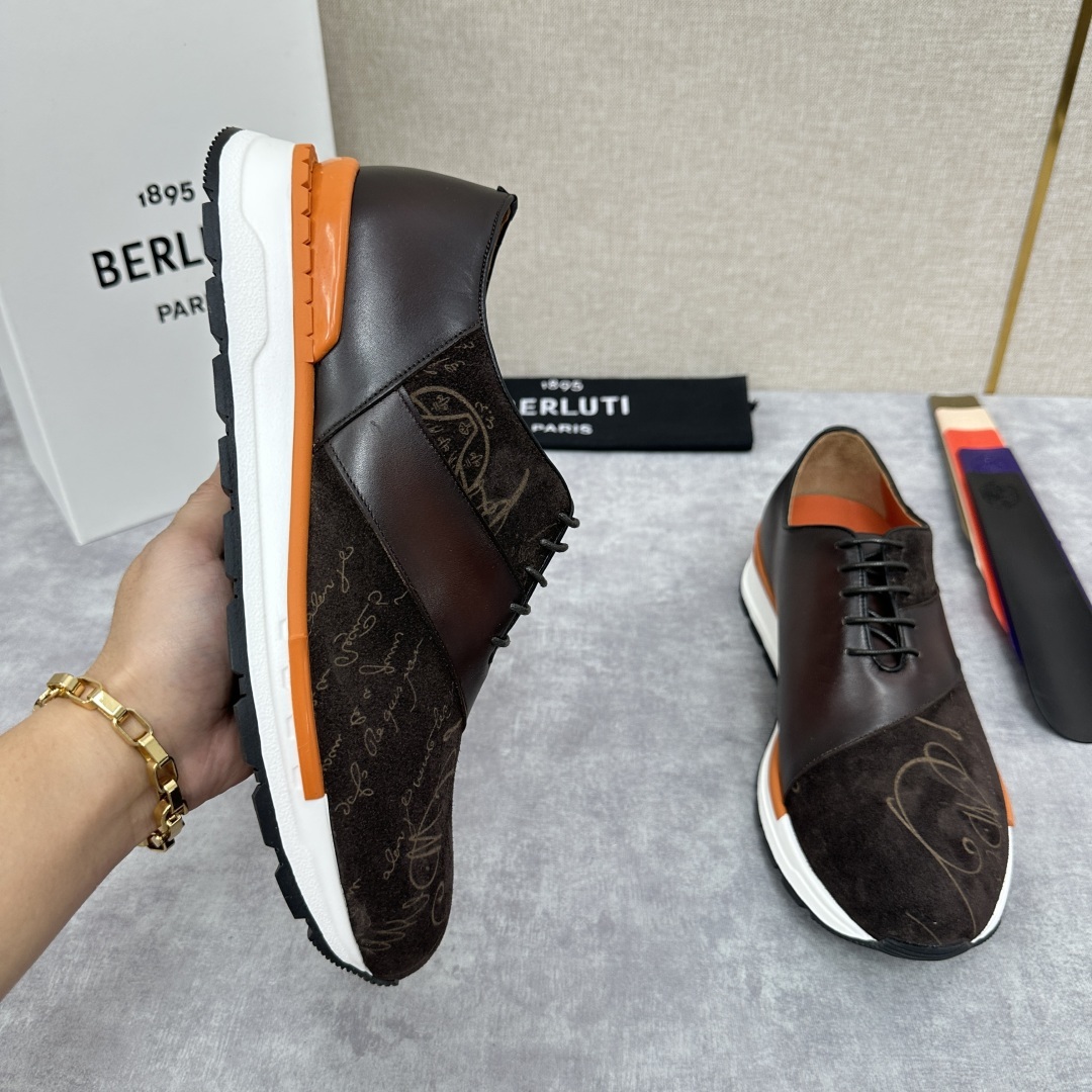 💋💍Berlut* 布鲁提定制版 升级版第四代私模大底 Fast Track皮革运动鞋 官方 13,5