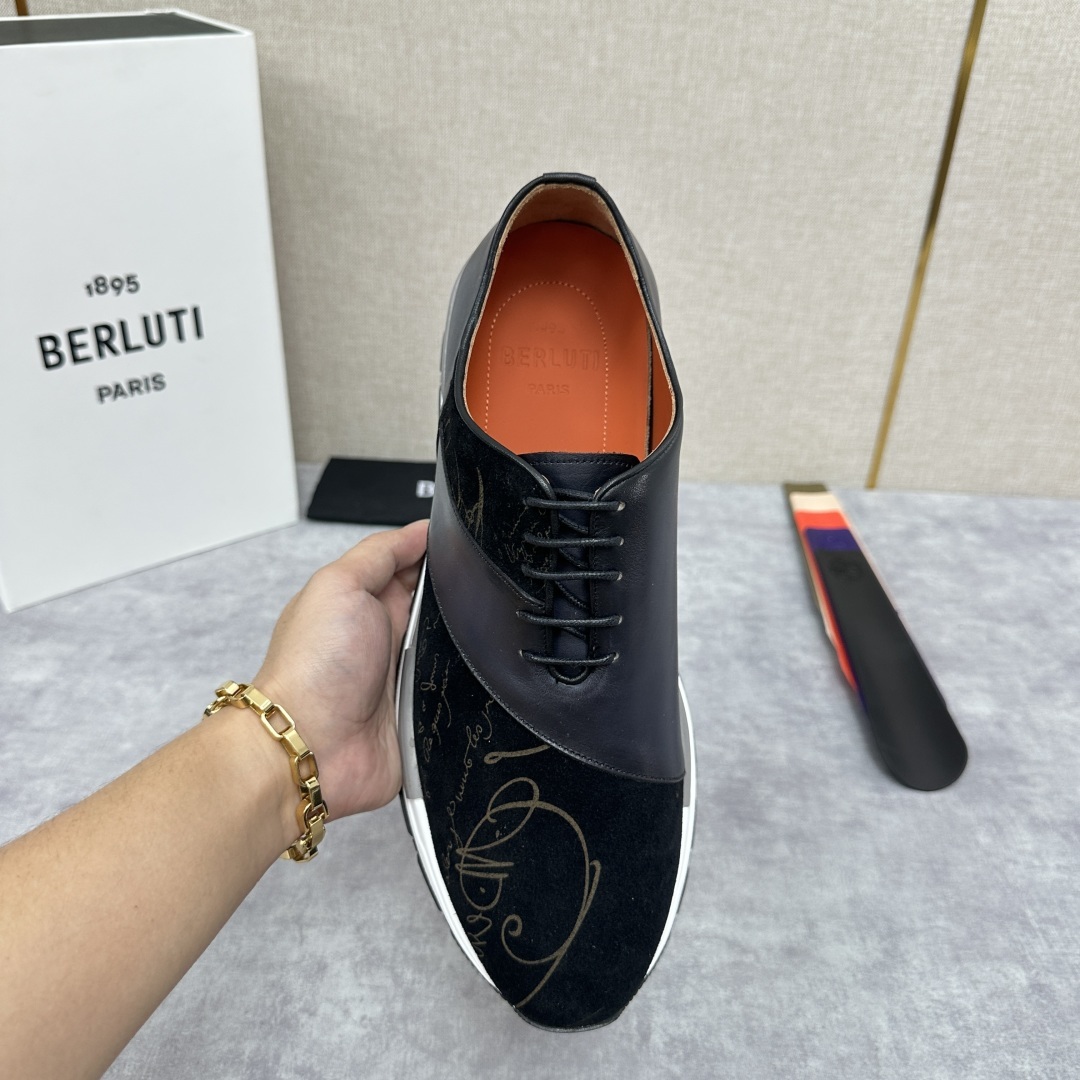 💋💍Berlut* 布鲁提定制版 升级版第四代私模大底 Fast Track皮革运动鞋 官方 13,5