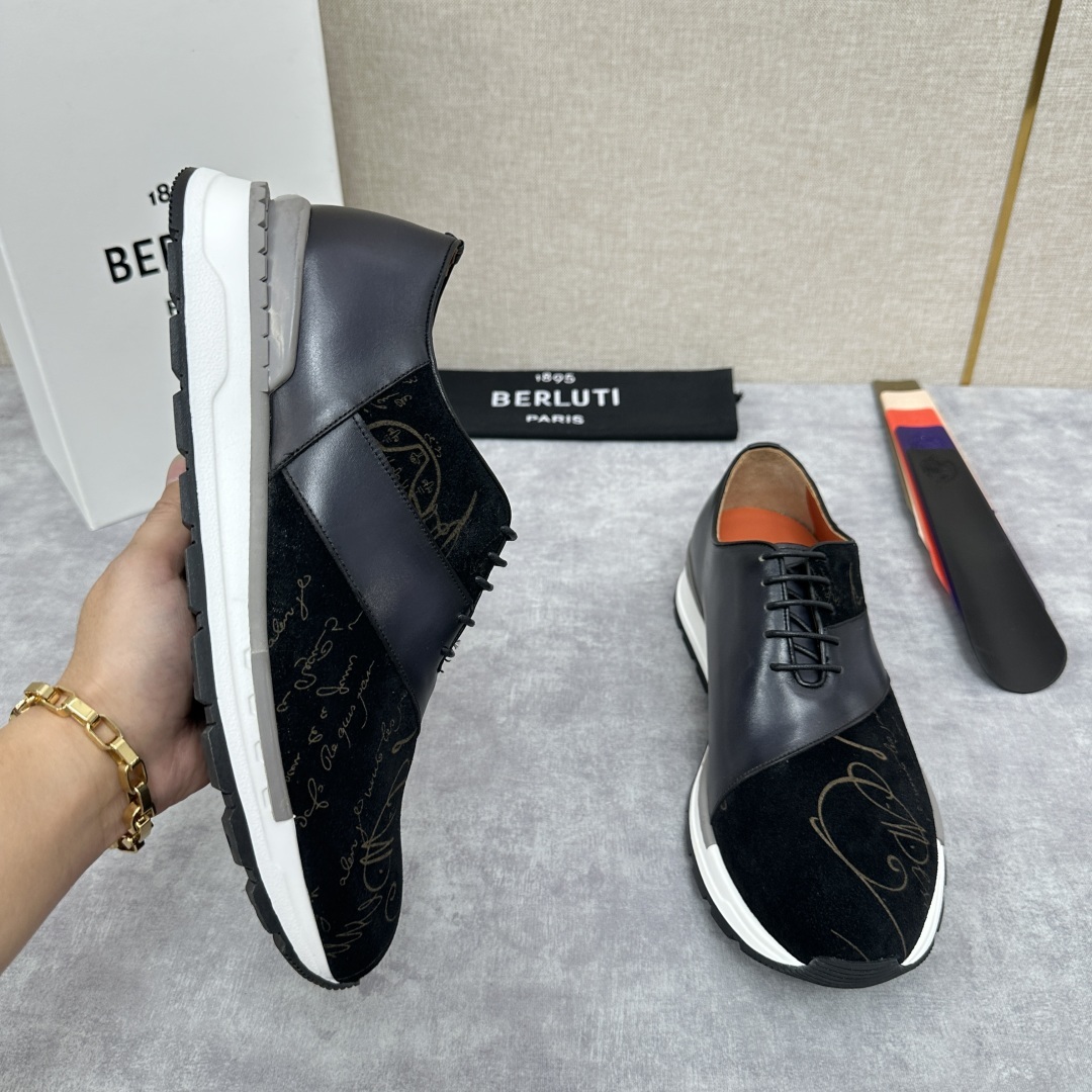 💋💍Berlut* 布鲁提定制版 升级版第四代私模大底 Fast Track皮革运动鞋 官方 13,5