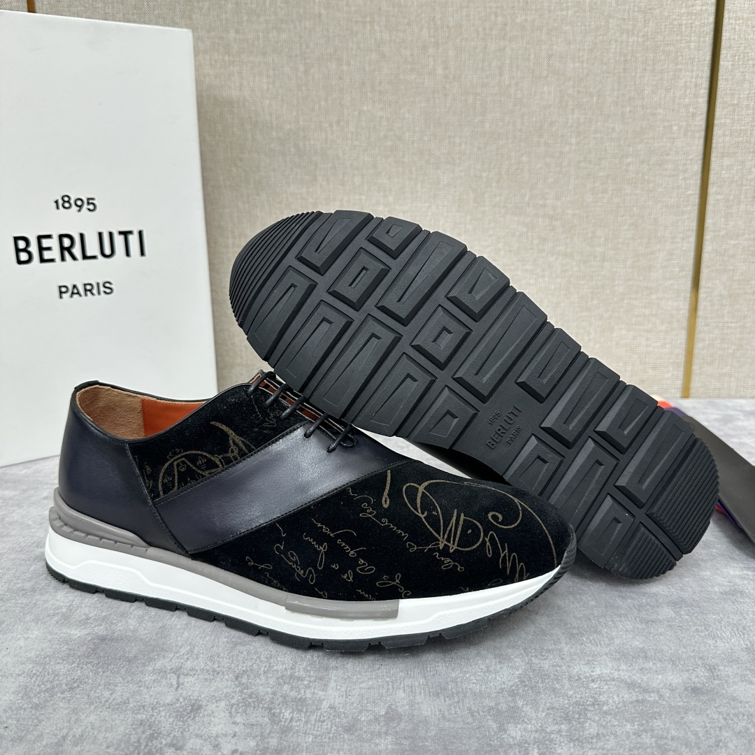 💋💍Berlut* 布鲁提定制版 升级版第四代私模大底 Fast Track皮革运动鞋 官方 13,5