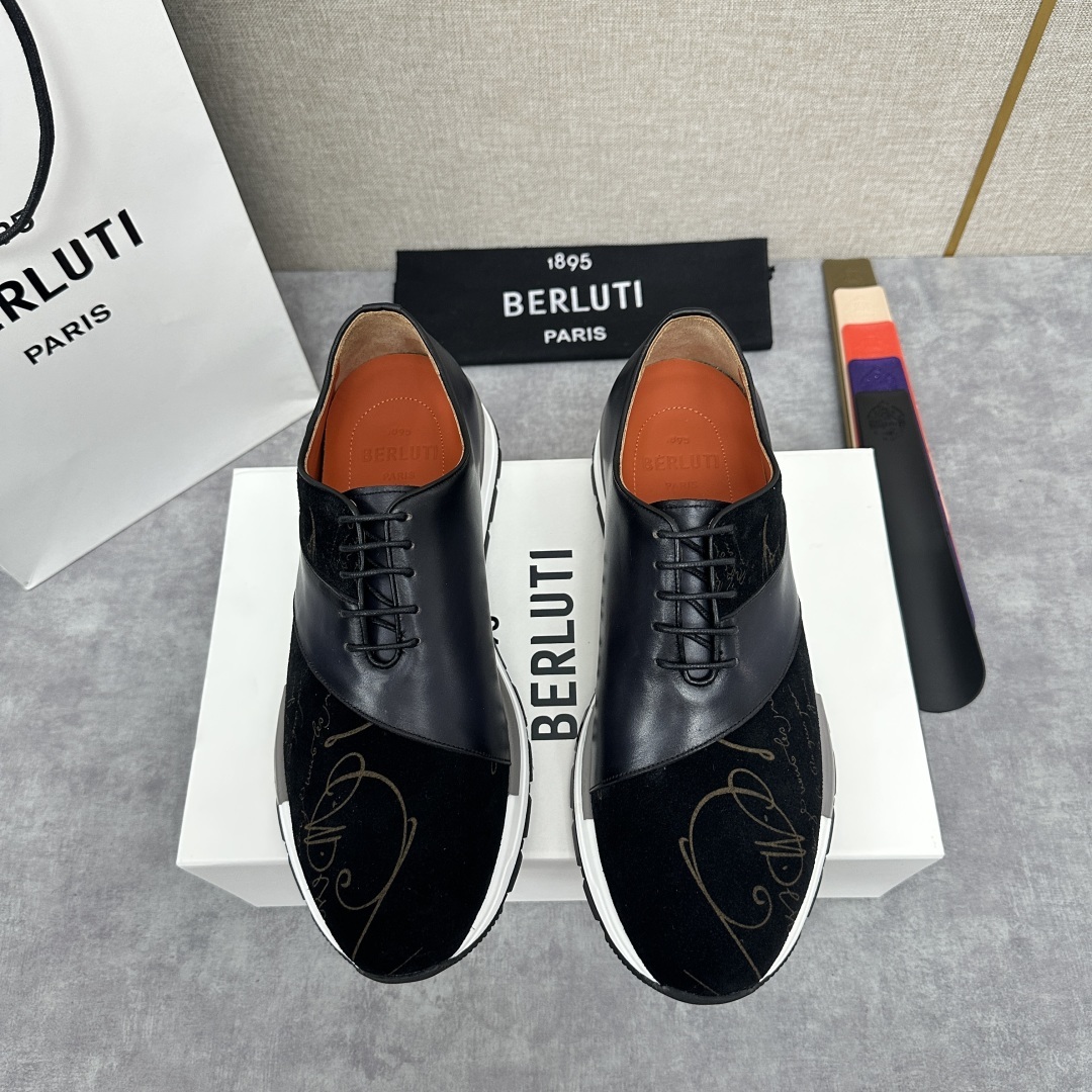 💋💍Berlut* 布鲁提定制版 升级版第四代私模大底 Fast Track皮革运动鞋 官方 13,5