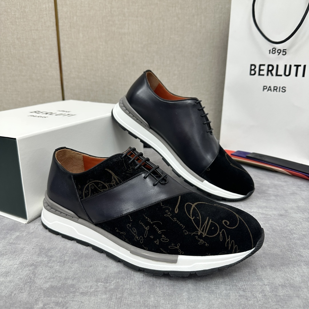 💋💍Berlut* 布鲁提定制版 升级版第四代私模大底 Fast Track皮革运动鞋 官方 13,5