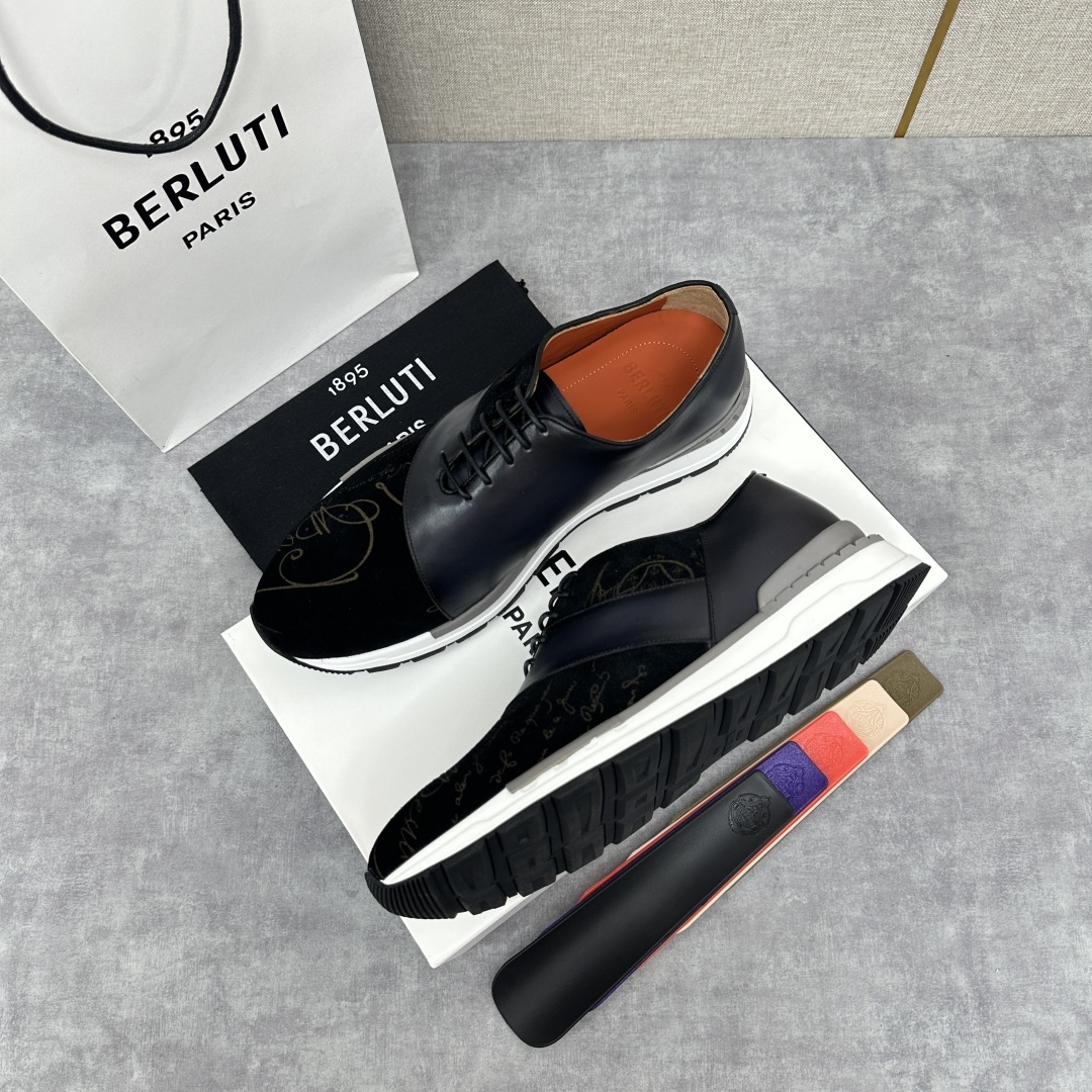 💋💍Berlut* 布鲁提定制版 升级版第四代私模大底 Fast Track皮革运动鞋 官方 13,5
