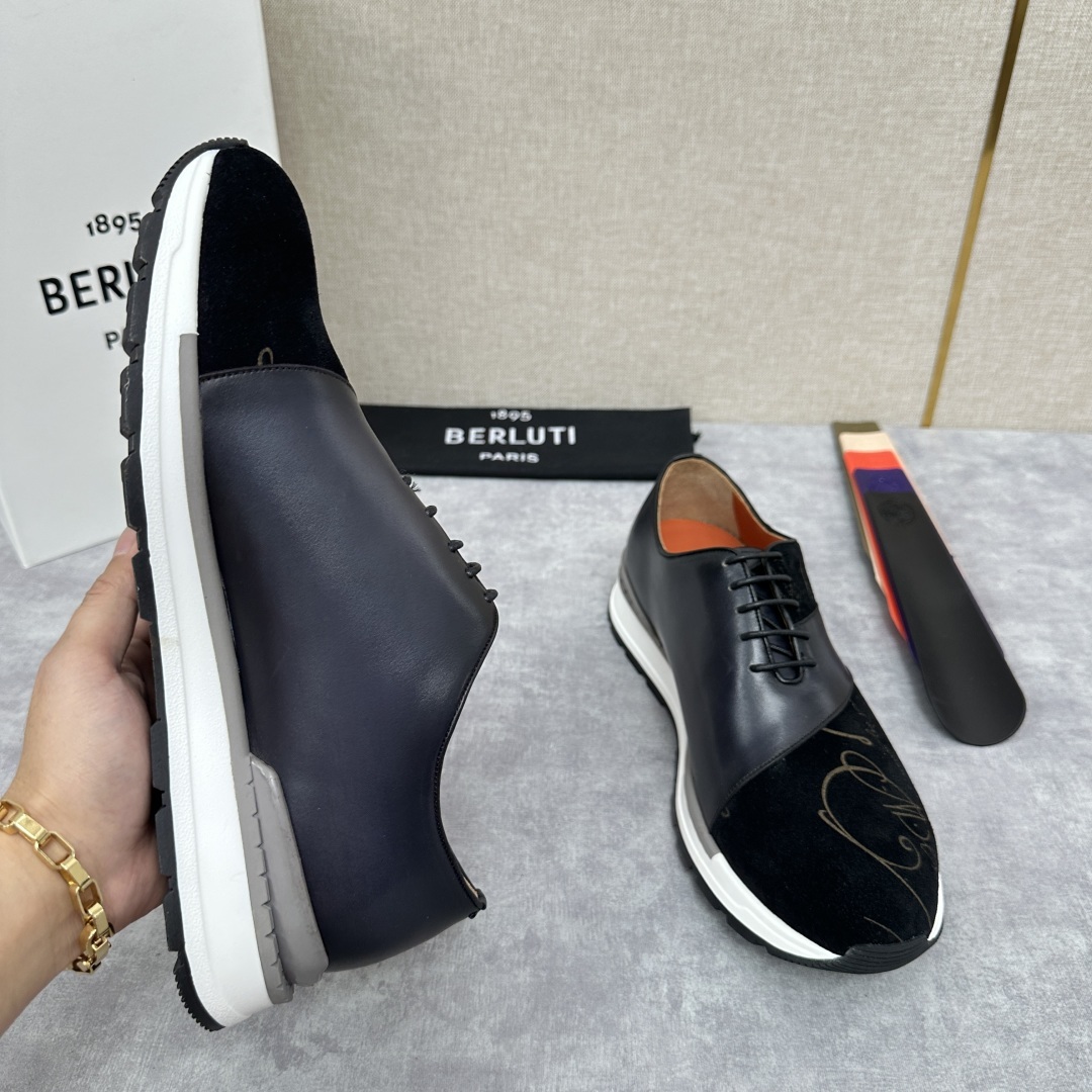 💋💍Berlut* 布鲁提定制版 升级版第四代私模大底 Fast Track皮革运动鞋 官方 13,5