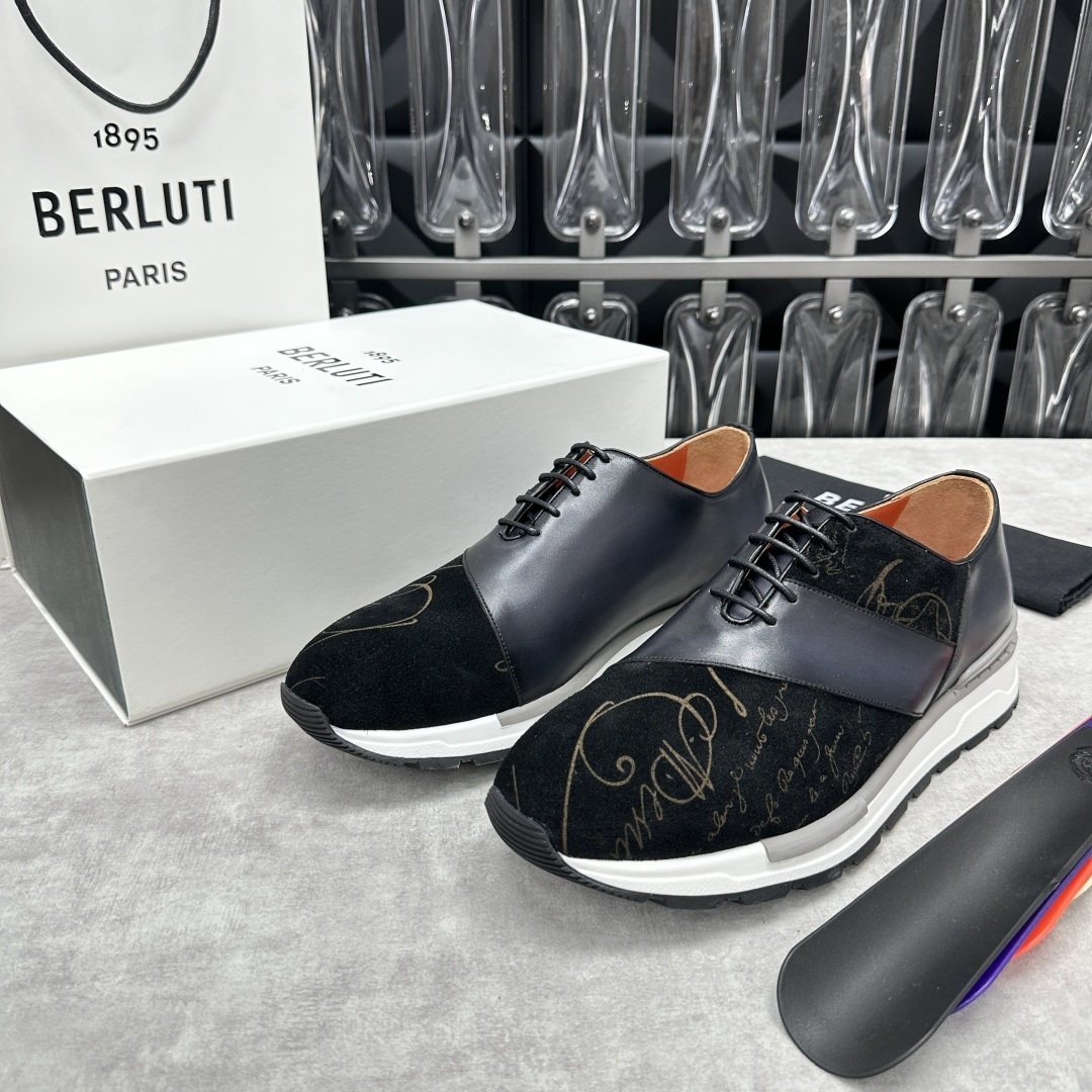 💋💍Berlut* 布鲁提定制版 升级版第四代私模大底 Fast Track皮革运动鞋 官方 13,5