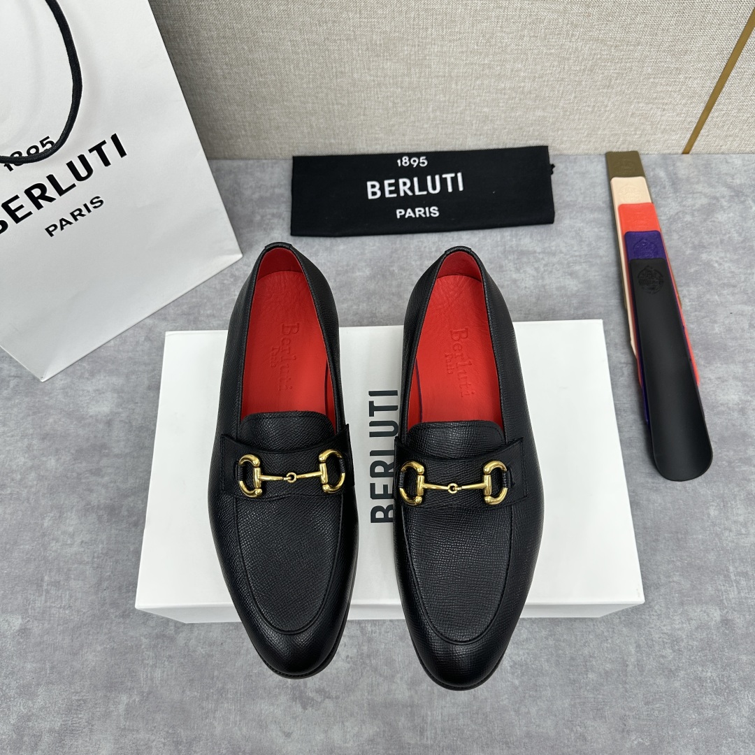💋💍Berlut* 布鲁提  新款男士手工擦色乐福鞋皮鞋出货 ，渠道精品，一脚蹬简便款司机鞋 甄选优质进