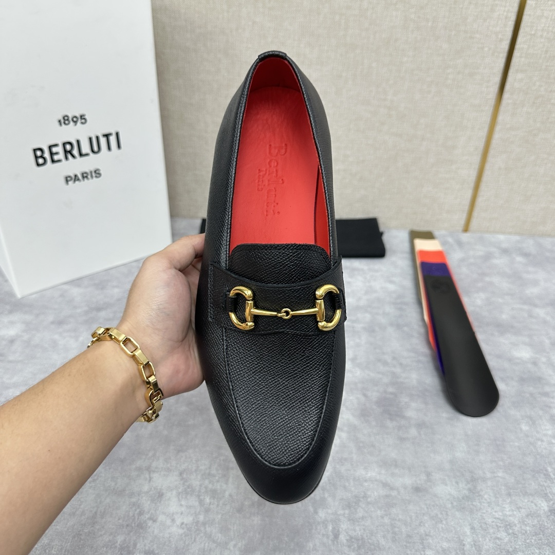 💋💍Berlut* 布鲁提  新款男士手工擦色乐福鞋皮鞋出货 ，渠道精品，一脚蹬简便款司机鞋 甄选优质进