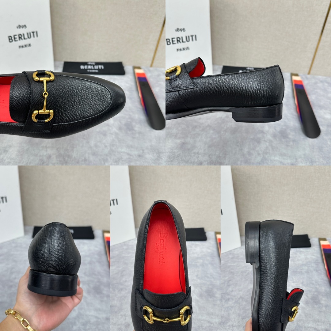 💋💍Berlut* 布鲁提  新款男士手工擦色乐福鞋皮鞋出货 ，渠道精品，一脚蹬简便款司机鞋 甄选优质进