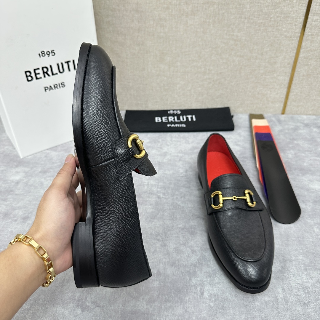 💋💍Berlut* 布鲁提  新款男士手工擦色乐福鞋皮鞋出货 ，渠道精品，一脚蹬简便款司机鞋 甄选优质进