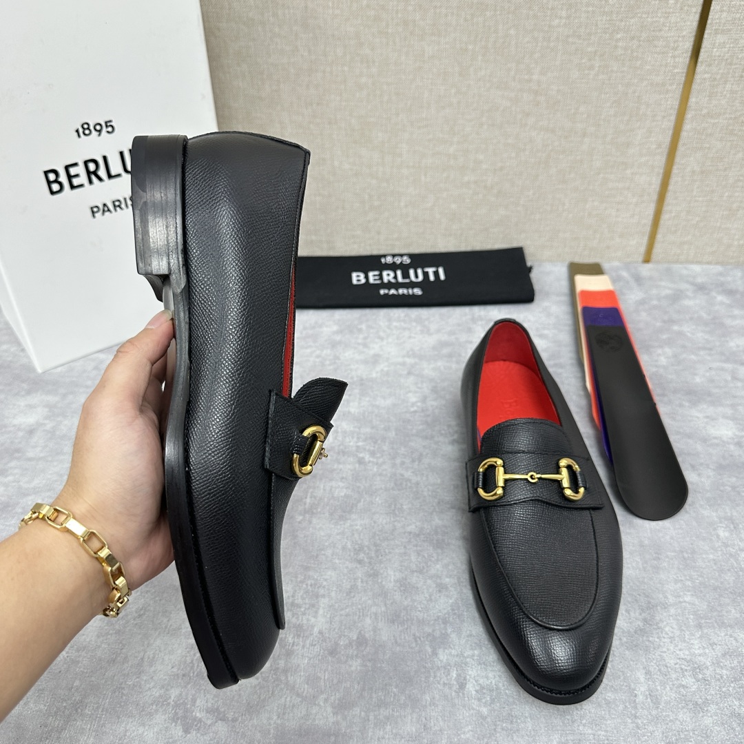 💋💍Berlut* 布鲁提  新款男士手工擦色乐福鞋皮鞋出货 ，渠道精品，一脚蹬简便款司机鞋 甄选优质进
