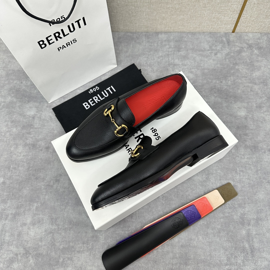 💋💍Berlut* 布鲁提  新款男士手工擦色乐福鞋皮鞋出货 ，渠道精品，一脚蹬简便款司机鞋 甄选优质进