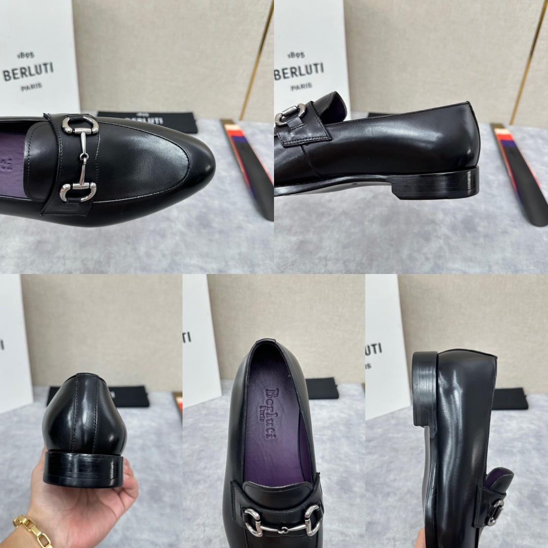 💋💍Berlut* 布鲁提  新款男士手工擦色乐福鞋皮鞋出货 ，渠道精品，一脚蹬简便款司机鞋 甄选优质进