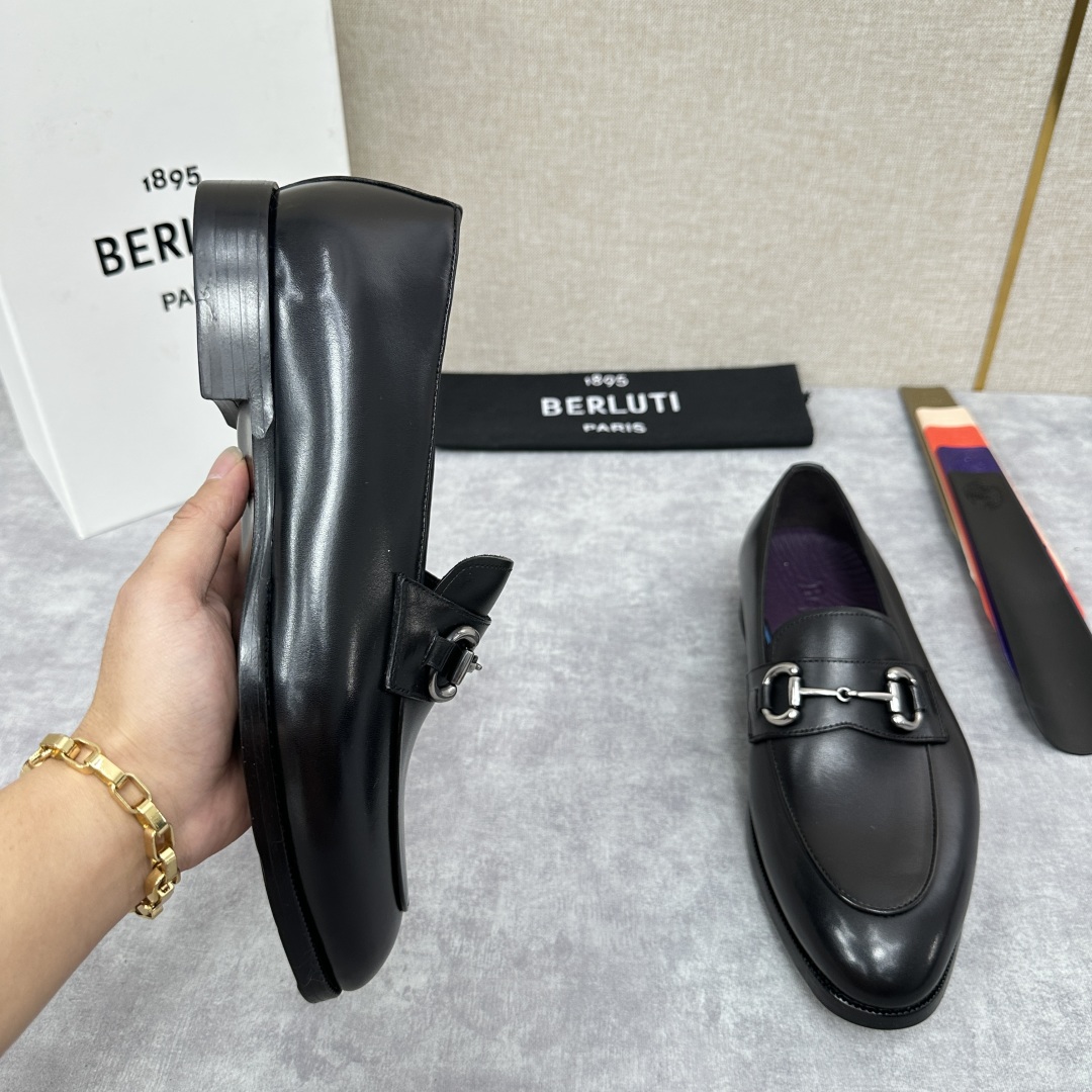 💋💍Berlut* 布鲁提  新款男士手工擦色乐福鞋皮鞋出货 ，渠道精品，一脚蹬简便款司机鞋 甄选优质进