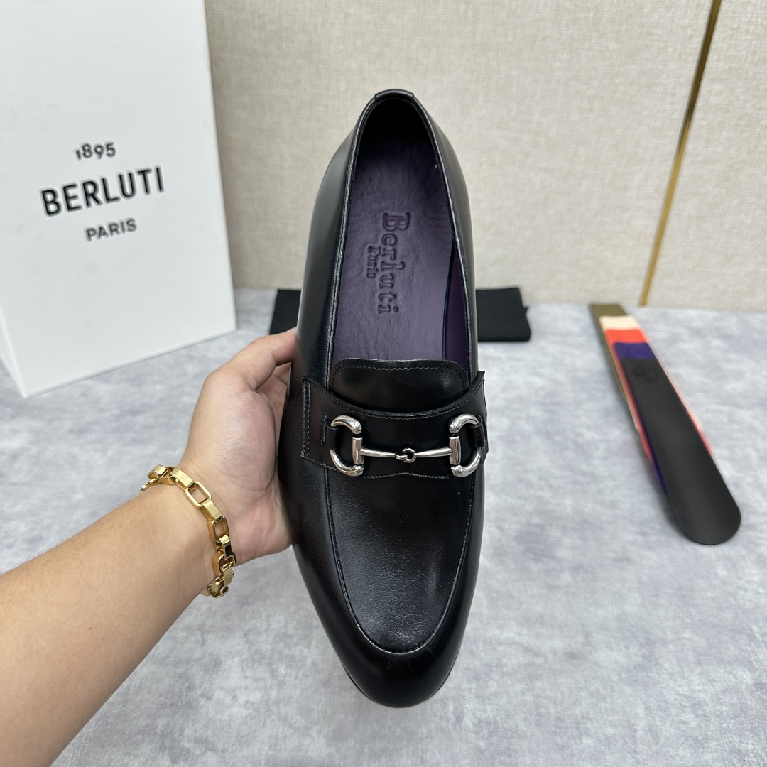 💋💍Berlut* 布鲁提  新款男士手工擦色乐福鞋皮鞋出货 ，渠道精品，一脚蹬简便款司机鞋 甄选优质进