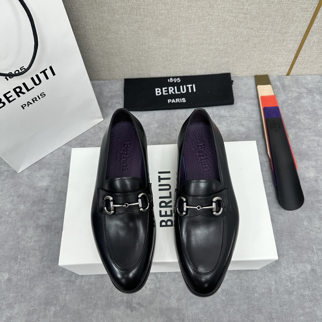 💋💍Berlut* 布鲁提  新款男士手工擦色乐福鞋皮鞋出货 ，渠道精品，一脚蹬简便款司机鞋 甄选优质进