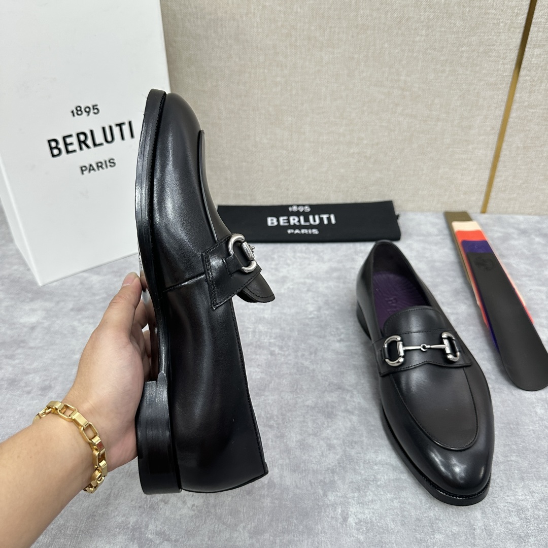 💋💍Berlut* 布鲁提  新款男士手工擦色乐福鞋皮鞋出货 ，渠道精品，一脚蹬简便款司机鞋 甄选优质进