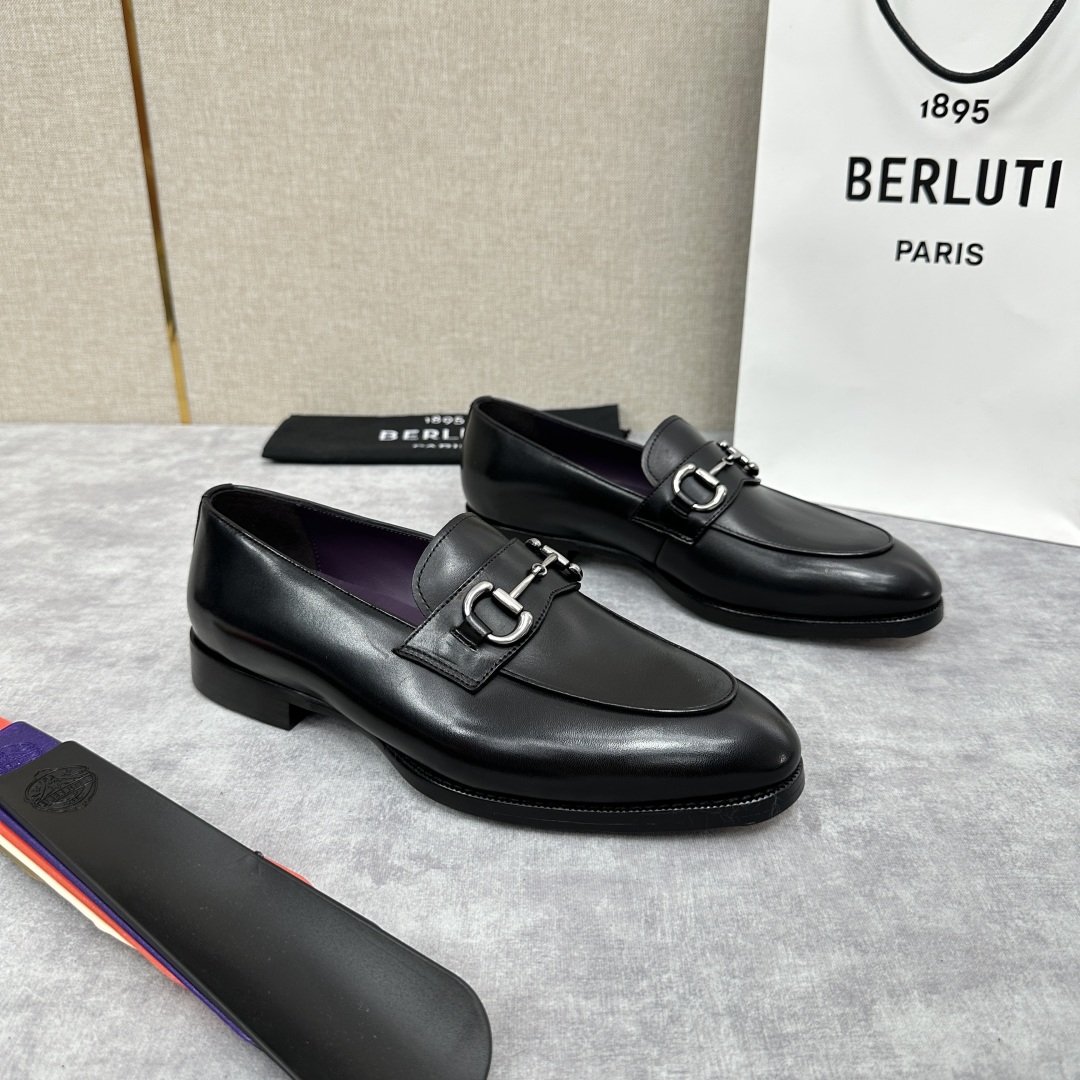 💋💍Berlut* 布鲁提  新款男士手工擦色乐福鞋皮鞋出货 ，渠道精品，一脚蹬简便款司机鞋 甄选优质进