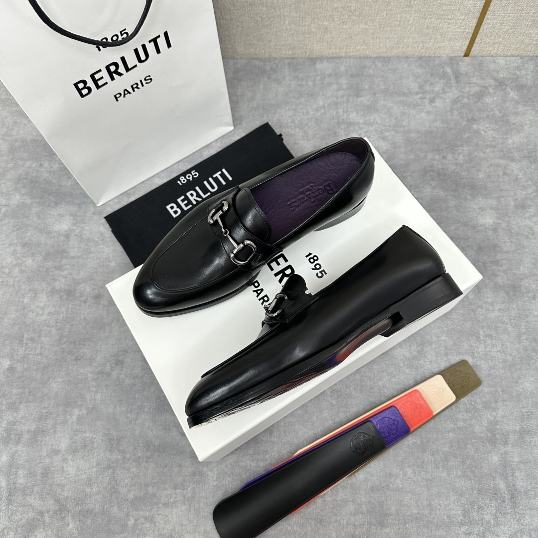 💋💍Berlut* 布鲁提  新款男士手工擦色乐福鞋皮鞋出货 ，渠道精品，一脚蹬简便款司机鞋 甄选优质进
