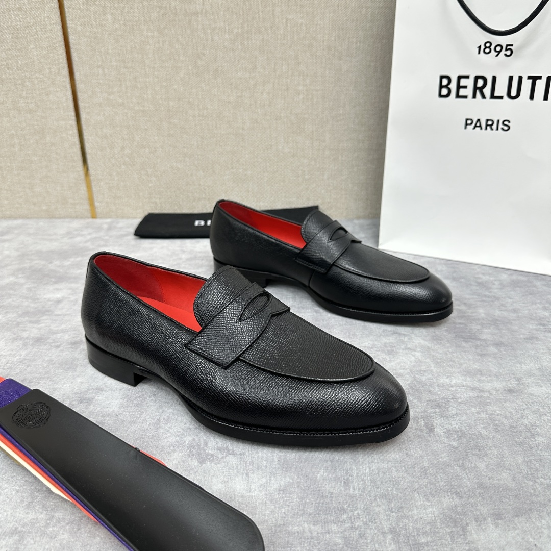 💋💍Berlut* 布鲁提  新款男士手工擦色乐福鞋皮鞋出货 ，渠道精品，一脚蹬简便款司机鞋 甄选优质进