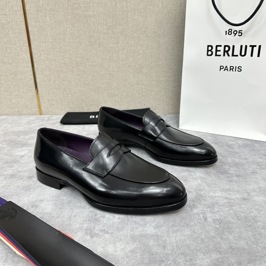 💋💍Berlut* 布鲁提  新款男士手工擦色乐福鞋皮鞋出货 ，渠道精品，一脚蹬简便款司机鞋 甄选优质进