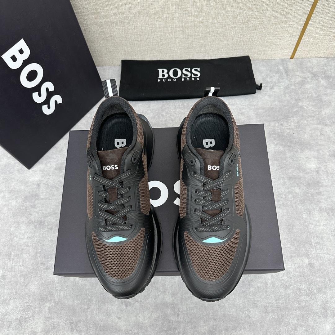 💋💍BOSS 男士新款•网面皮革拼接运动鞋上新 HUGO BOS* 家这双网面运动鞋,真的把