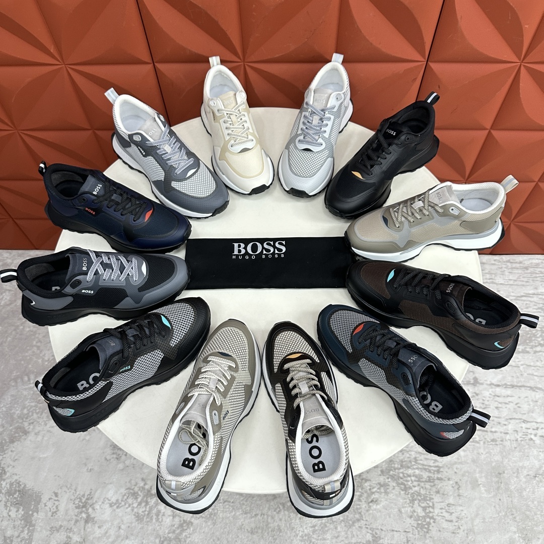 💋💍BOSS 男士新款•网面皮革拼接运动鞋上新 HUGO BOS* 家这双网面运动鞋,真的把