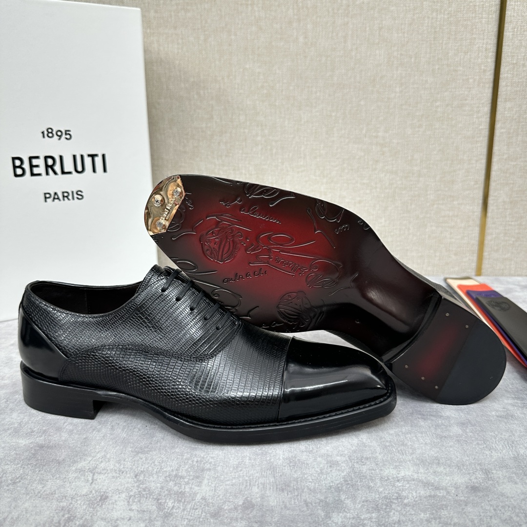 💋💍新款Berlut* 布鲁提 手工精品男士皮鞋  专柜同步火热款 固纯手工上色工艺 意大利进口皮胚  