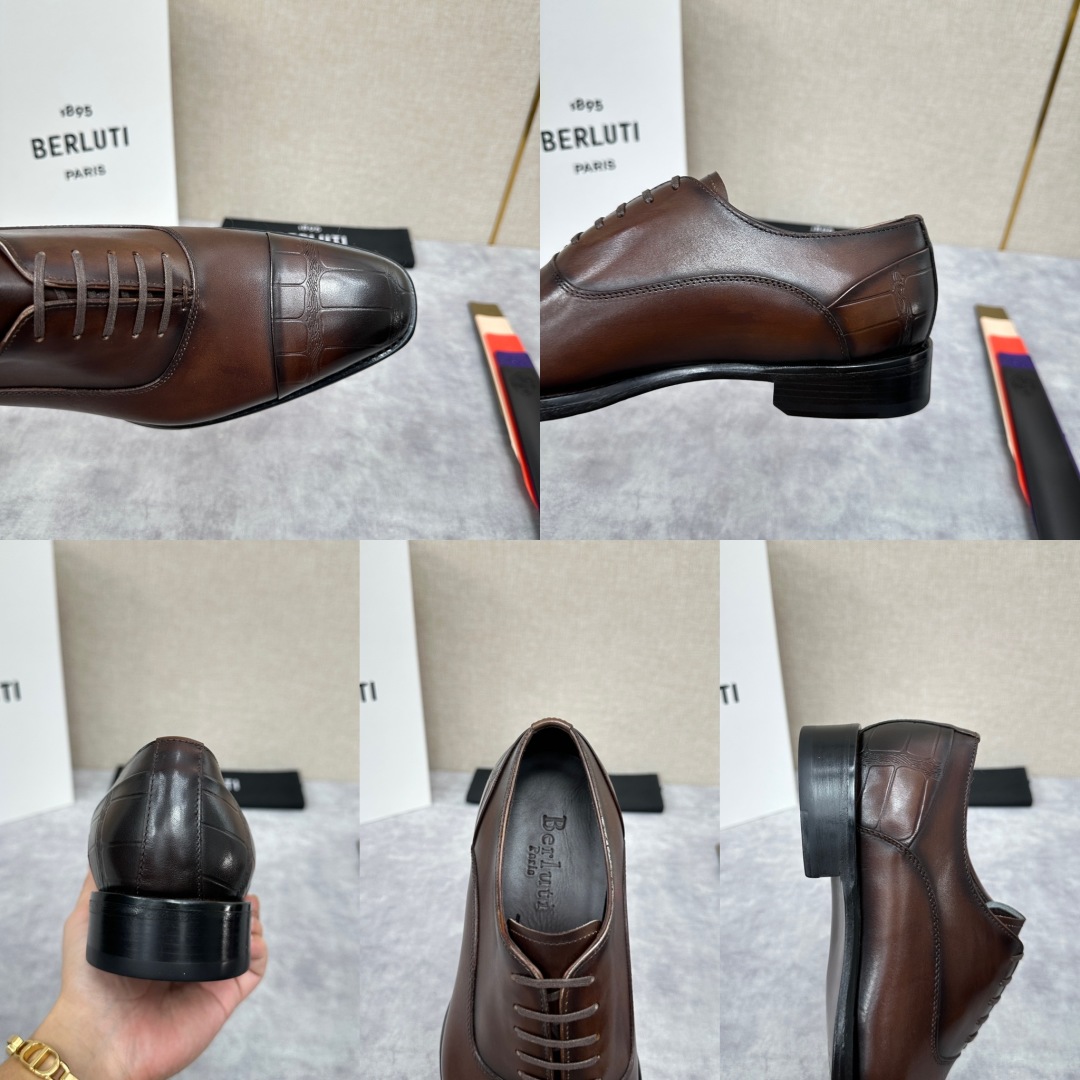 💋💍新款Berlut* 布鲁提 手工精品男士皮鞋  专柜同步火热款 固纯手工上色工艺 意大利进口皮胚  