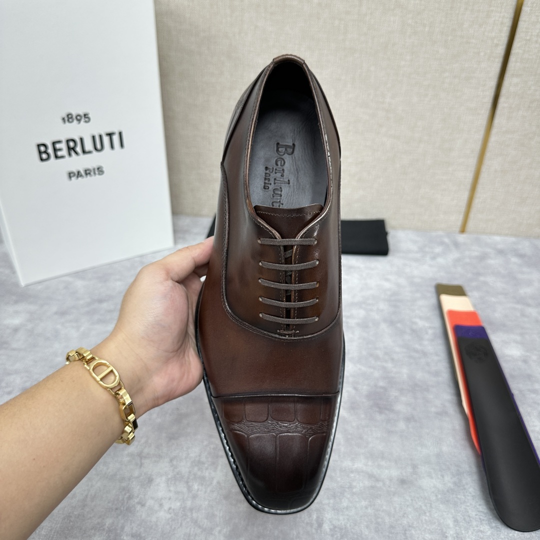 💋💍新款Berlut* 布鲁提 手工精品男士皮鞋  专柜同步火热款 固纯手工上色工艺 意大利进口皮胚  