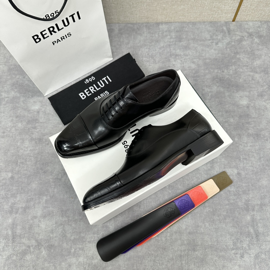 💋💍新款Berlut* 布鲁提 手工精品男士皮鞋  专柜同步火热款 固纯手工上色工艺 意大利进口皮胚  
