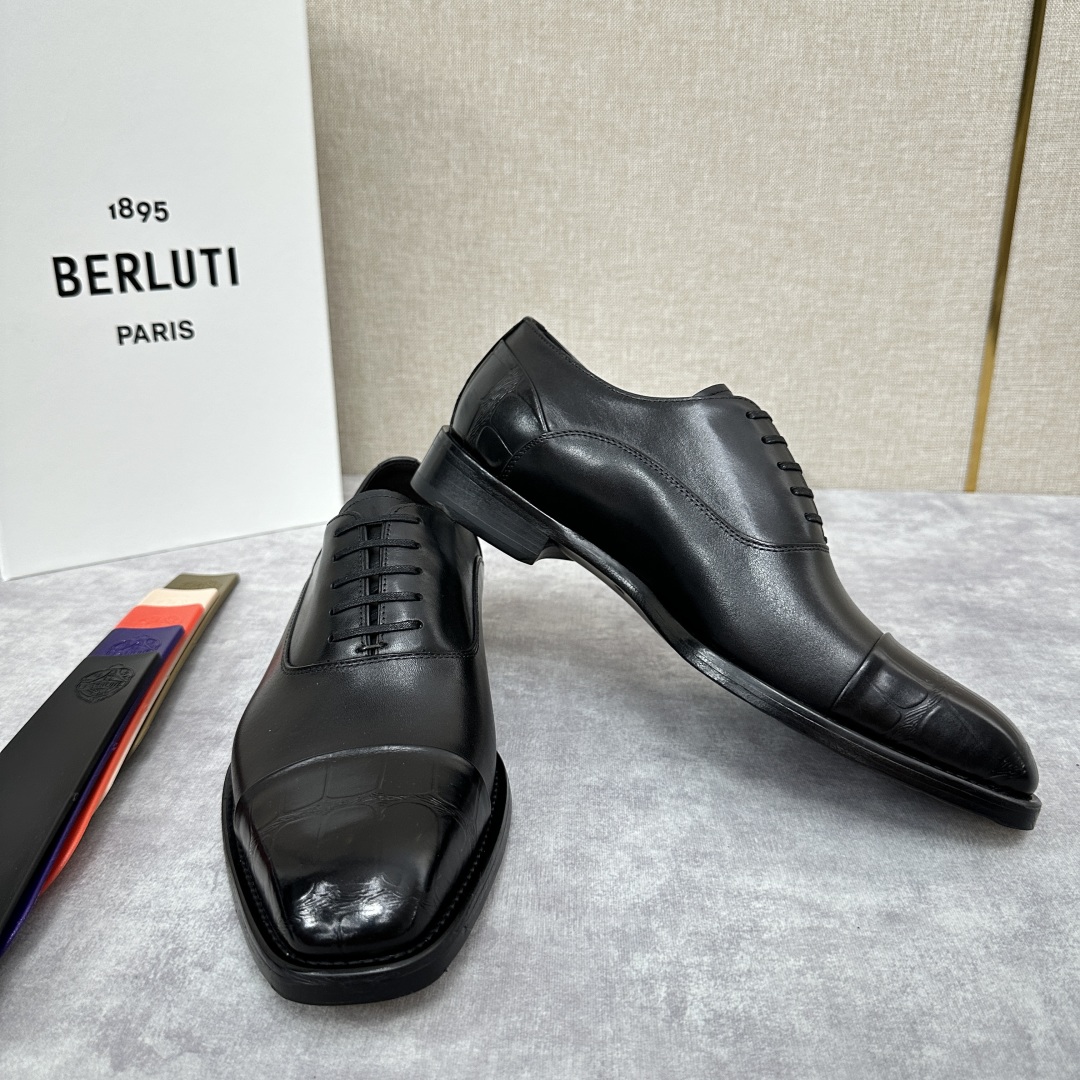 💋💍新款Berlut* 布鲁提 手工精品男士皮鞋  专柜同步火热款 固纯手工上色工艺 意大利进口皮胚  