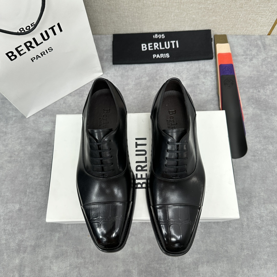 💋💍新款Berlut* 布鲁提 手工精品男士皮鞋  专柜同步火热款 固纯手工上色工艺 意大利进口皮胚  