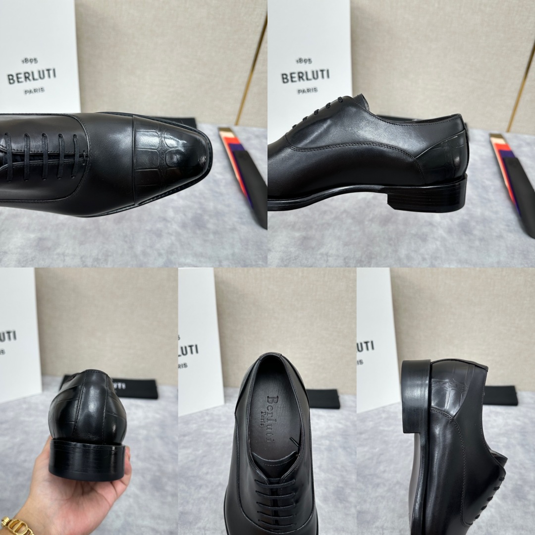 💋💍新款Berlut* 布鲁提 手工精品男士皮鞋  专柜同步火热款 固纯手工上色工艺 意大利进口皮胚  