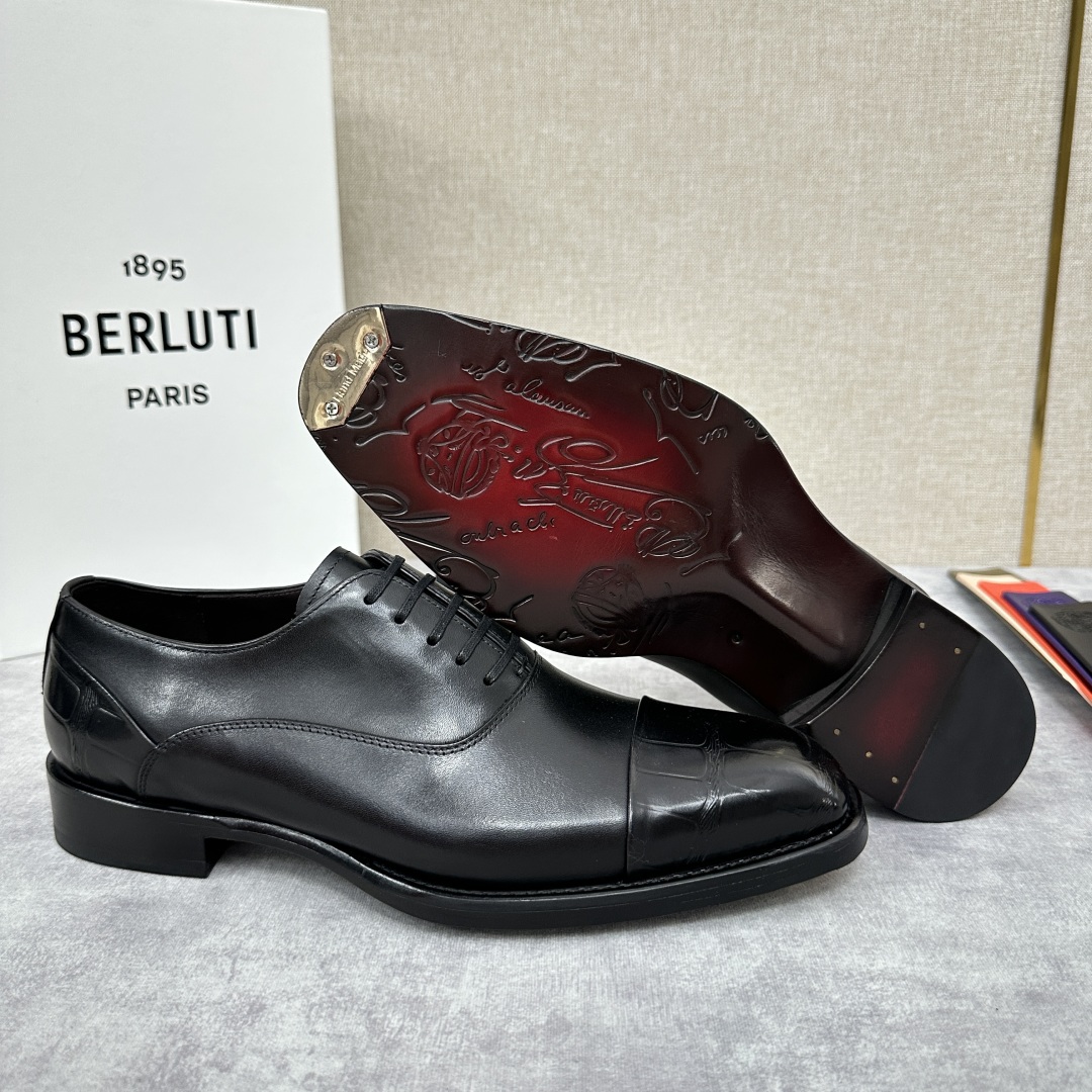 💋💍新款Berlut* 布鲁提 手工精品男士皮鞋  专柜同步火热款 固纯手工上色工艺 意大利进口皮胚  