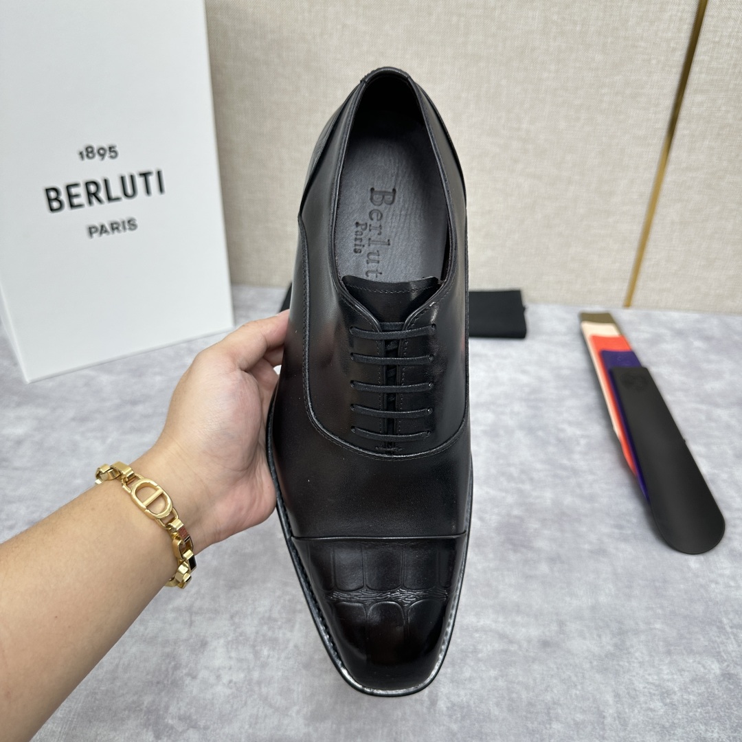 💋💍新款Berlut* 布鲁提 手工精品男士皮鞋  专柜同步火热款 固纯手工上色工艺 意大利进口皮胚  