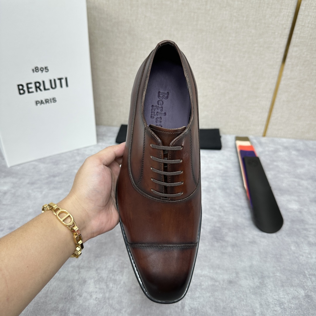 💋💍新款Berlut* 布鲁提 手工精品男士皮鞋  专柜同步火热款 固纯手工上色工艺 意大利进口皮胚  