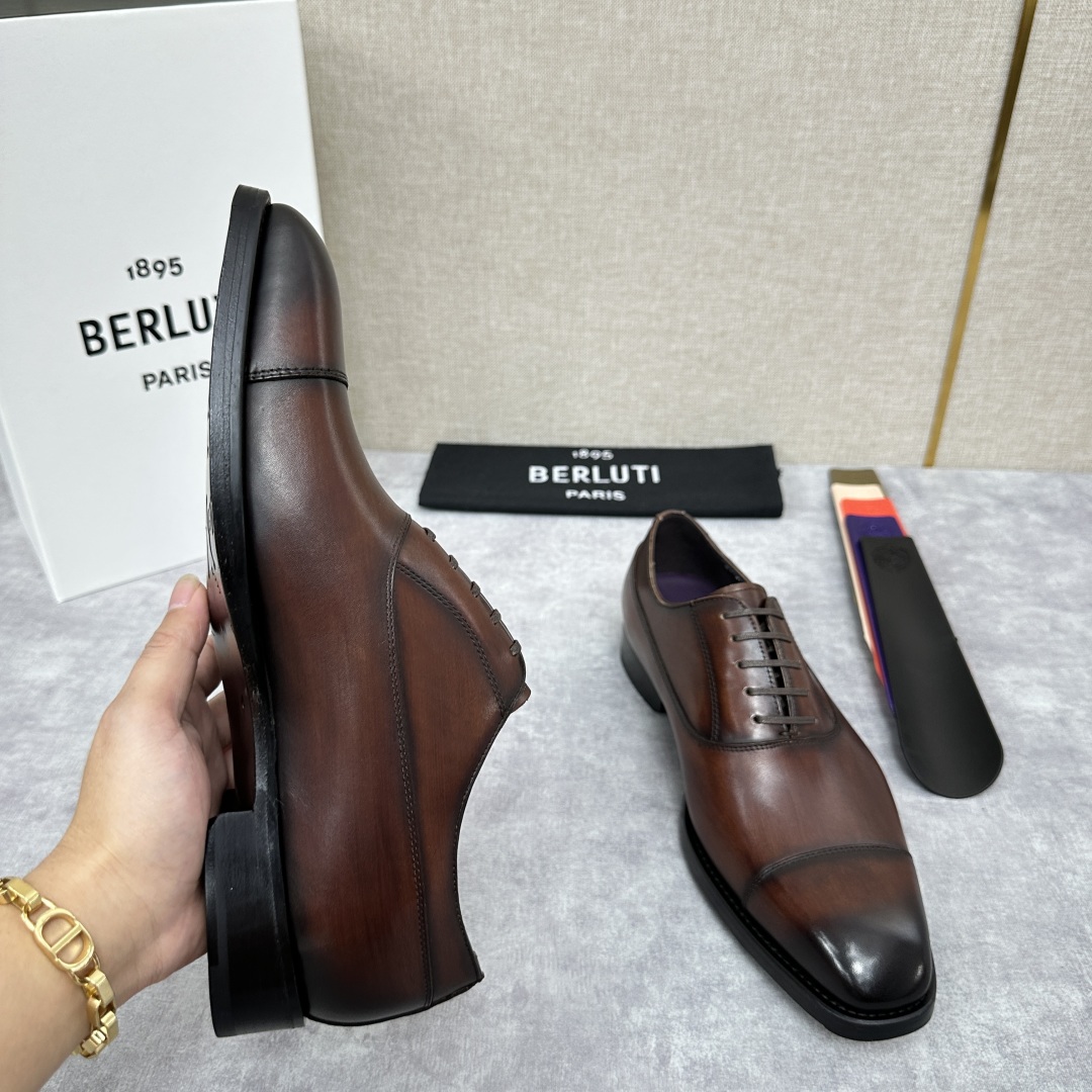 💋💍新款Berlut* 布鲁提 手工精品男士皮鞋  专柜同步火热款 固纯手工上色工艺 意大利进口皮胚  