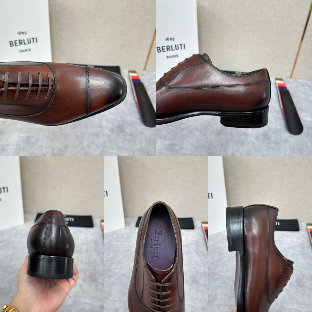 💋💍新款Berlut* 布鲁提 手工精品男士皮鞋  专柜同步火热款 固纯手工上色工艺 意大利进口皮胚  