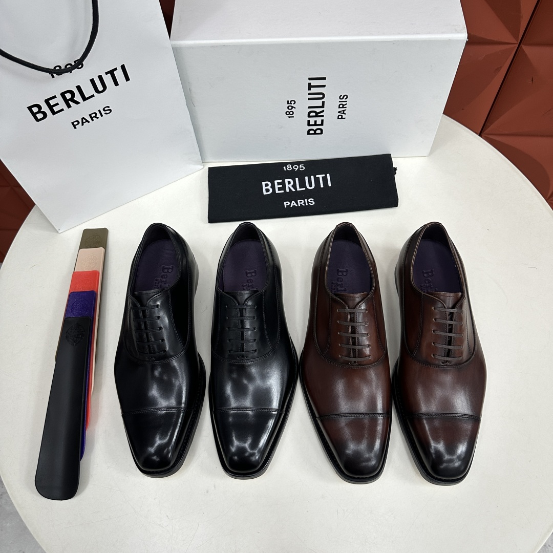 💋💍新款Berlut* 布鲁提 手工精品男士皮鞋  专柜同步火热款 固纯手工上色工艺 意大利进口皮胚  