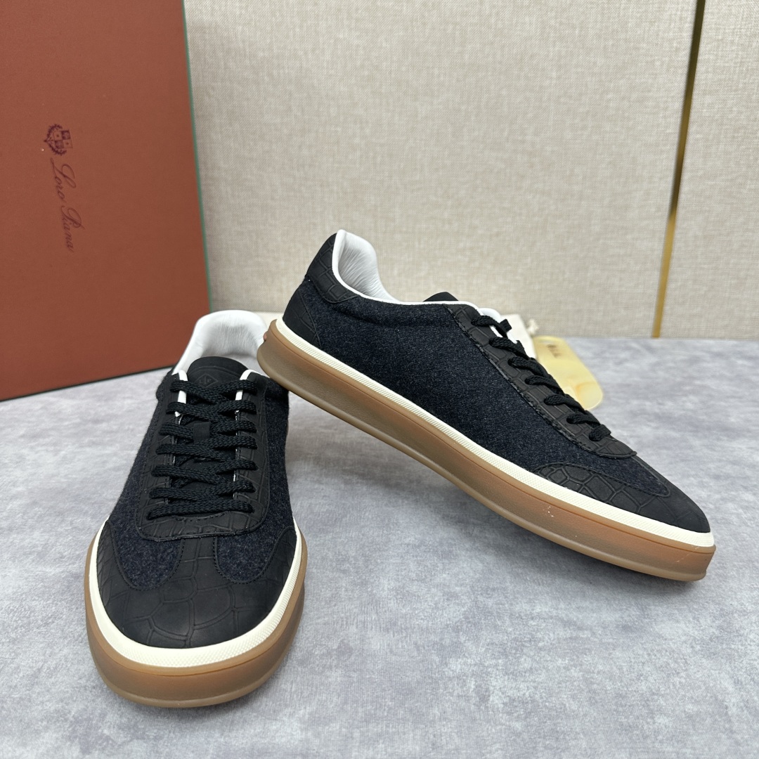 💋💍LP 家新品  LoroPian*/诺悠-翩雅  新款男士休闲德训磨砂皮拼麻料布板鞋鞋 LP系带休闲