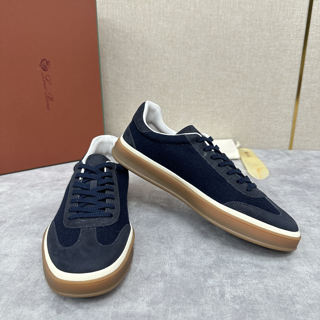 💋💍LP 家新品  LoroPian*/诺悠-翩雅  新款男士休闲德训磨砂皮拼麻料布板鞋鞋 LP系带休闲